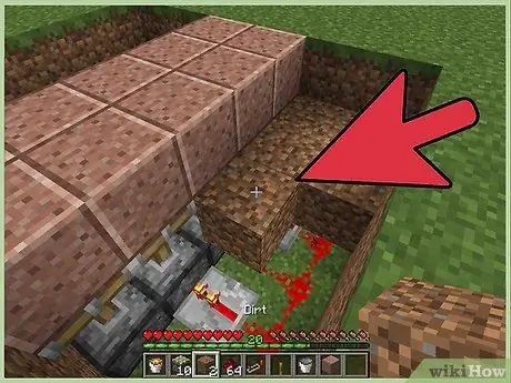 Postavte piestový padací most v Minecraft, krok 6