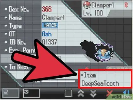 Faites évoluer Clamper dans Pokemon Step 3