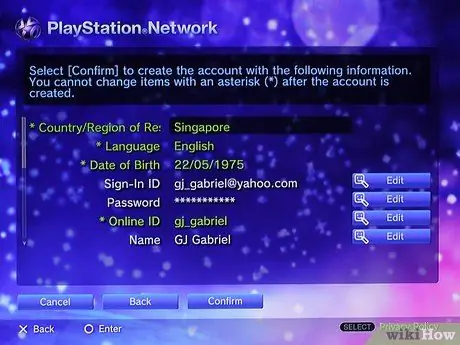 Créer un compte principal sur PS3 Étape 9