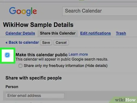 Deel u Google Kalender Stap 13