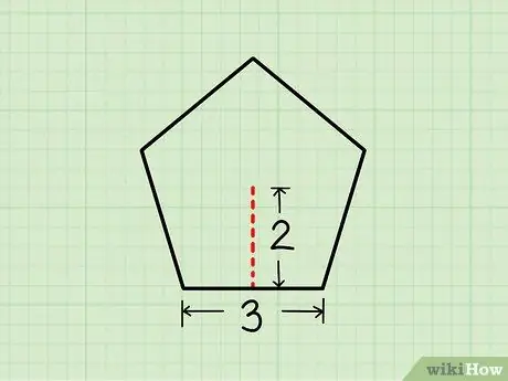 Finden Sie den Bereich eines regelmäßigen Pentagons Schritt 1