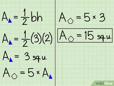 Nájdite oblasť pravidelného Pentagónu, krok 4