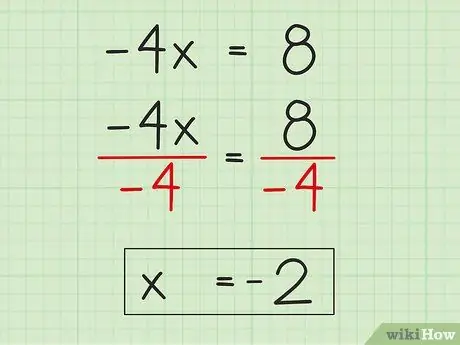 Kétlépcsős algebrai egyenletek megoldása 5. lépés