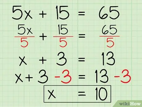 Oldja meg az algebrai kifejezést 5. lépés