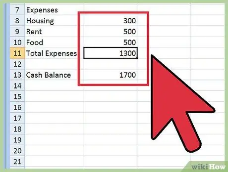 Lumikha ng isang Budget Spreadsheet Hakbang 9