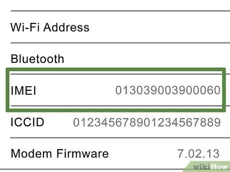 Find IMEI- eller MEID -nummeret på en mobiltelefon Trin 7