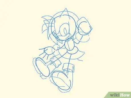 Draw Sonic Characters Step 21