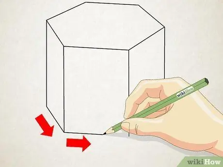 Gumuhit ng isang Hexagonal Prism Hakbang 3