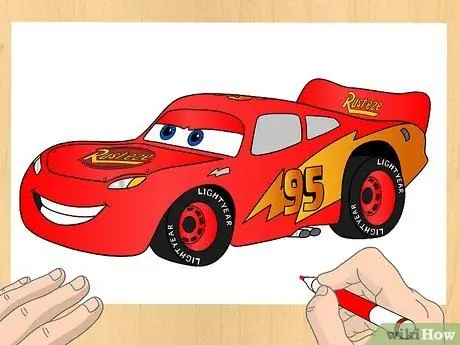 Narišite Lightning McQueen Korak 7