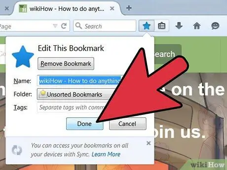 Susun Penanda Halaman di Firefox Langkah 3