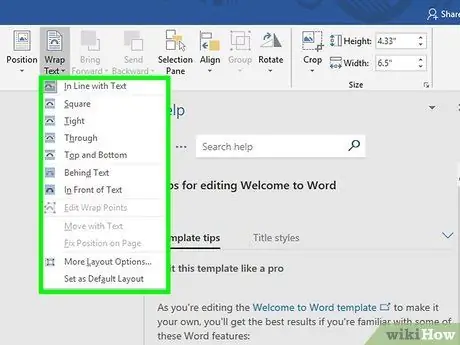 Увиване на текст в Word Стъпка 10