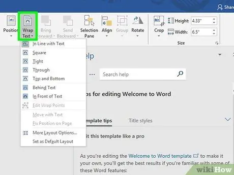 Bungkus Teks di Word Langkah 9