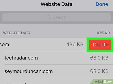 Eliminar datos del sitio web de Safari en iOS Paso 10