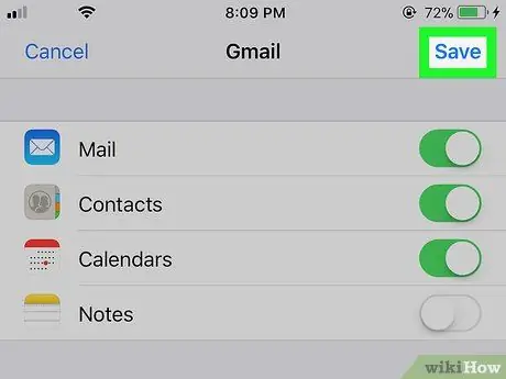 Voer kontakte van Gmail in na u iPhone Stap 10