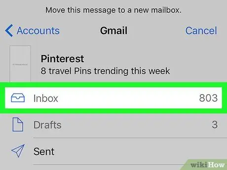 Разархивируйте электронное письмо в Gmail на iPhone или iPad Шаг 7