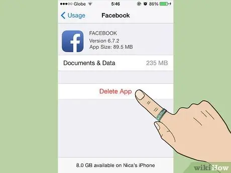 Verwyder toepassingsdata in iOS 5 Stap 6