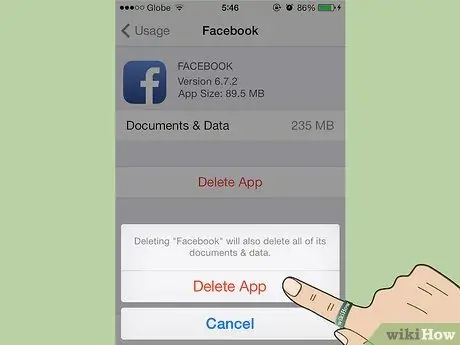 Padamkan Data Aplikasi di iOS 5 Langkah 7