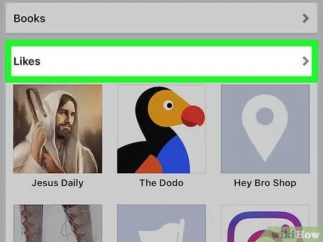 Visa en lista över dina gillade sidor på Facebook på iPhone eller iPad Steg 11