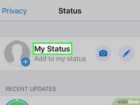 Verander u status op WhatsApp Stap 3