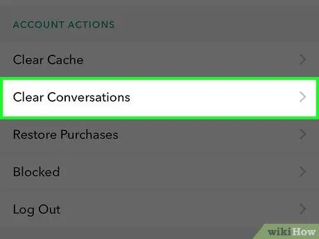 Очистить все разговоры в Snapchat, шаг 4