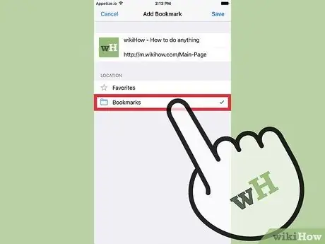 आईओएस चरण 7. के लिए सफारी में बुकमार्क बनाएं