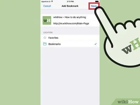 Crear marcadores en Safari para iOS Paso 8