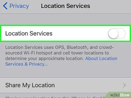 Отключите GPS на iPhone Шаг 4