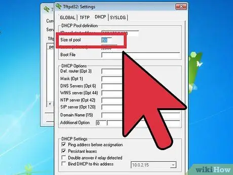 DHCP instellen op een Local Area Network Stap 8