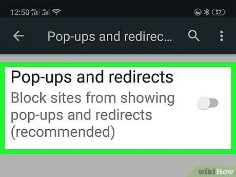 Obtenez le navigateur Android pour bloquer les popups Étape 10