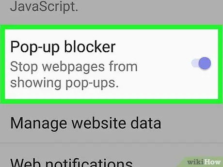 Obtenez le navigateur Android pour bloquer les popups Étape 27