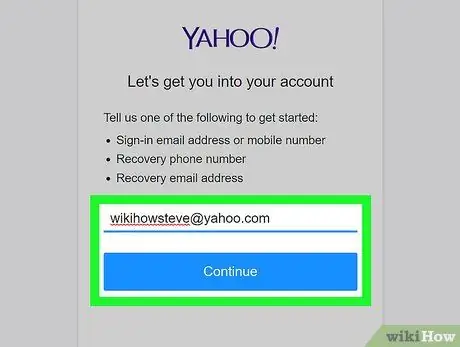 Pulihkan Akaun Yahoo Langkah 2