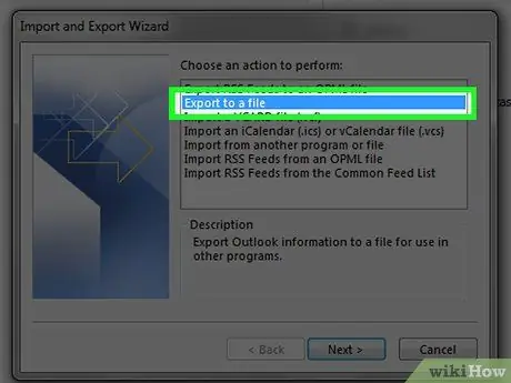 Névjegyek exportálása az Outlook programból 11. lépés