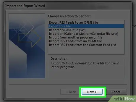 Export kontaktů z aplikace Outlook Krok 12