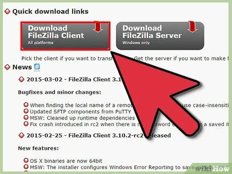 FileZilla 1 -кадамды колдонуңуз