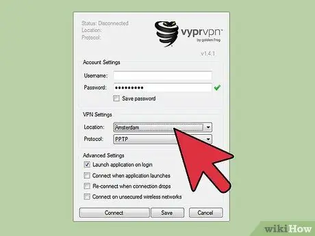 Prisijunkite prie VPN 2 veiksmas