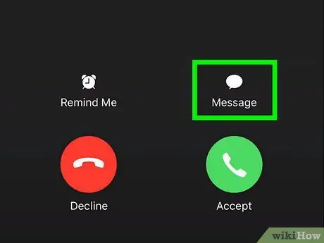 Svara på inkommande samtal med ett meddelande på en iPhone Steg 2