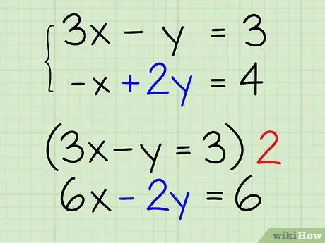 Lös system för algebraiska ekvationer som innehåller två variabler Steg 8