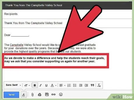 Напишите электронное письмо с просьбой о пожертвовании Шаг 3